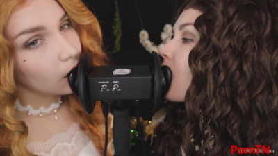 KittyKlaw ASMR - Patreon ASMR TWIN Witches - Ear LICKING - Mouth Sound